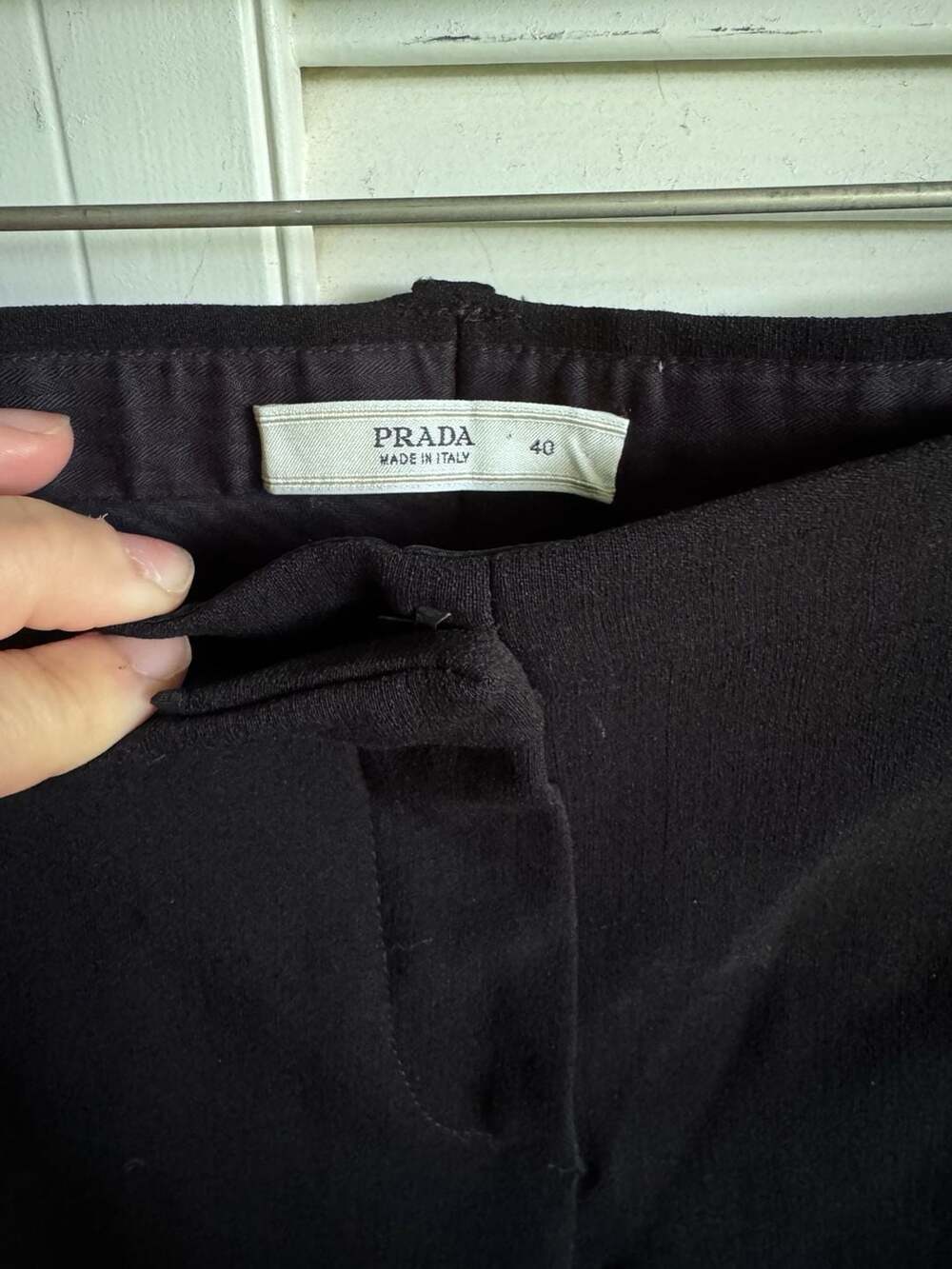 Prada Women's Black Virgin Wool Blend Trousers Size 40